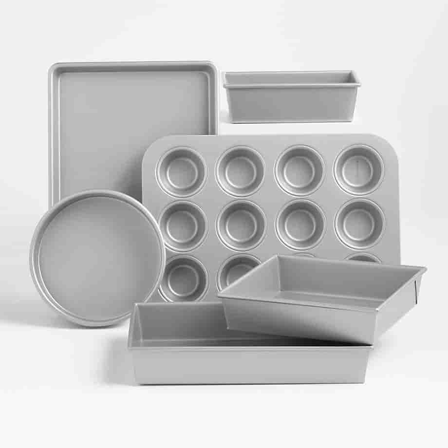 sriduskitchenware.com Home 6-Piece Silver Non-Stick Bakeware Set