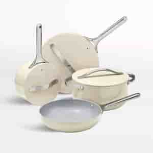 sriduskitchenware.com Home 4-Piece Cream Ceramic Non-Stick Cookware Set