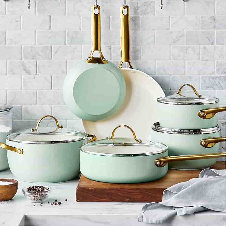 sriduskitchenware.com Home 7-Piece Silt Green Non-Stick Ceramic Cookware