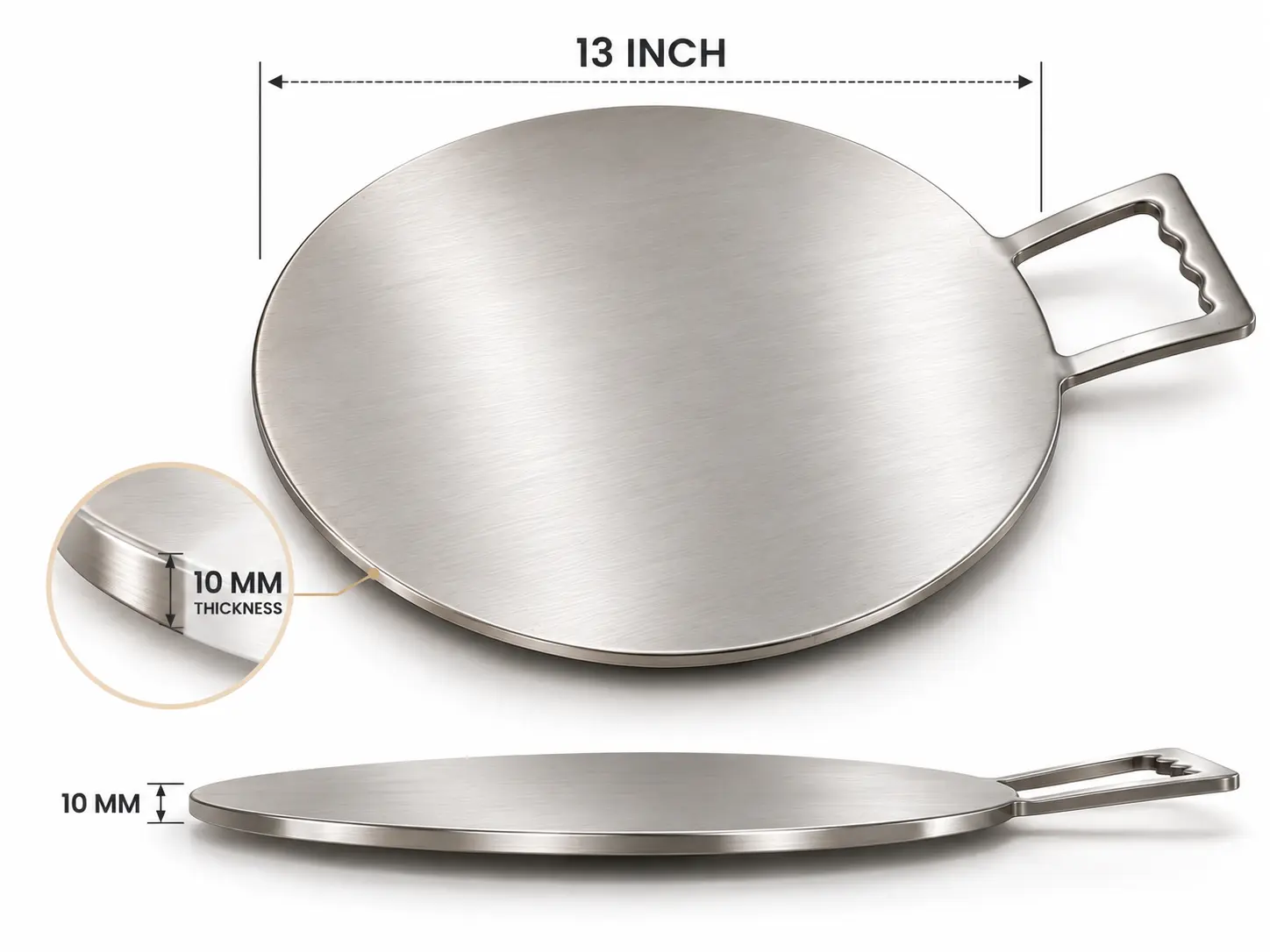 13-Inch Stainless Steel Griddle Dimensions