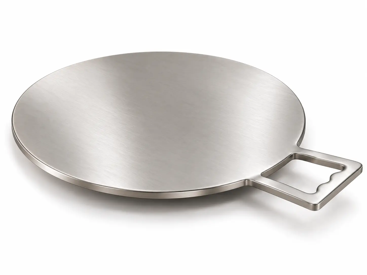Brushed Steel Round Griddle with Handle